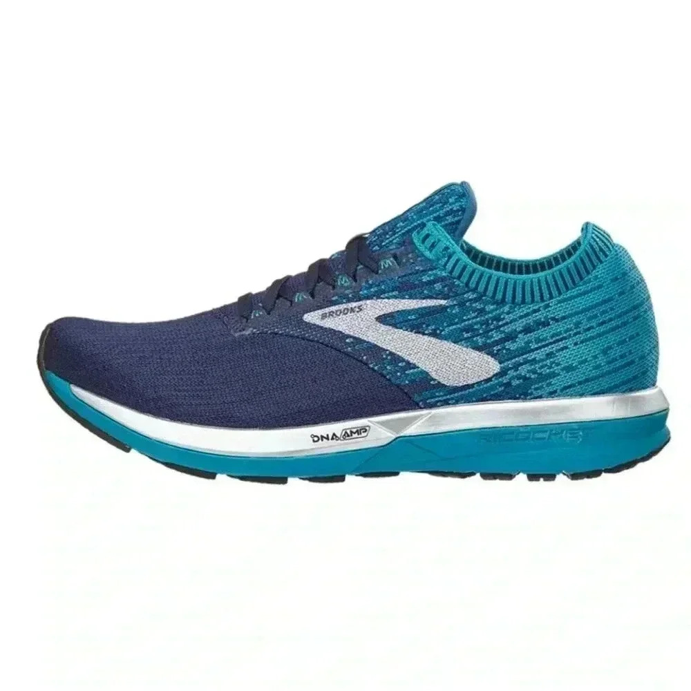 Brooks Ricochet Running Shoe women 7 blue turquoise black lightweight‎ walking